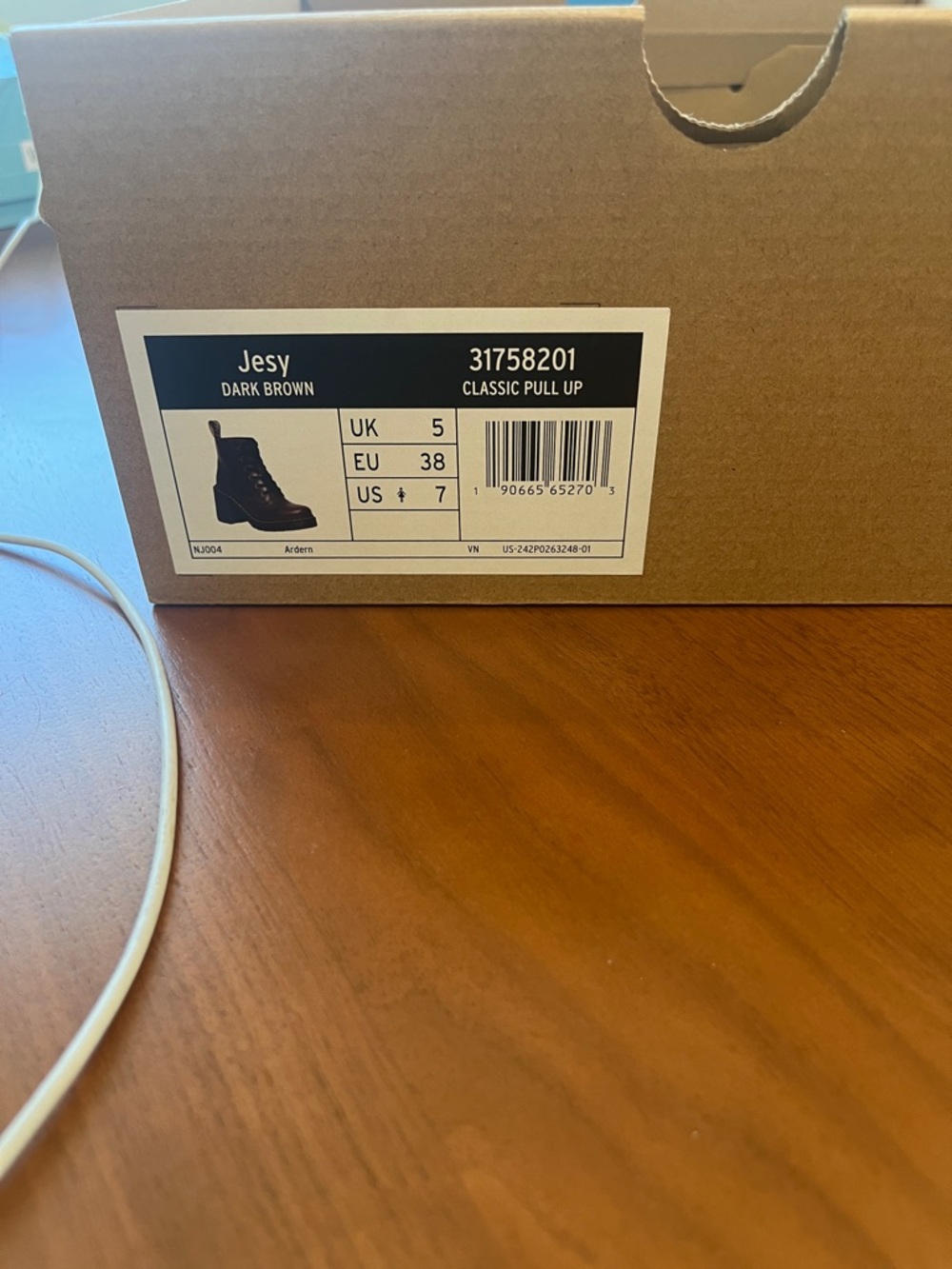 Dr. Martens Jesy Dark Brown Classic Pull Up Lace Up Boots